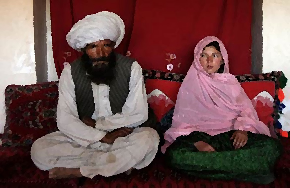 Old man and young girl marriage, Afghanistan