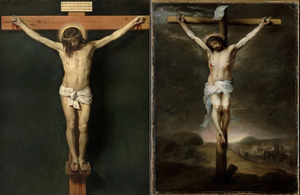 Christ crucified, 2x paintings