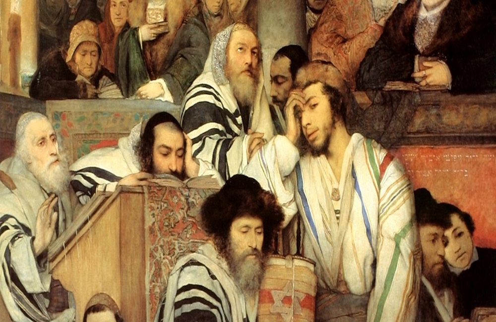 Jews in a synagog