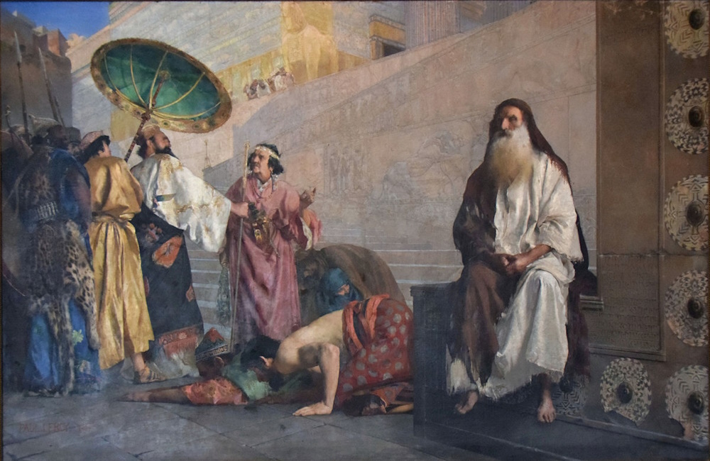 People worship, Haman and Mordecai