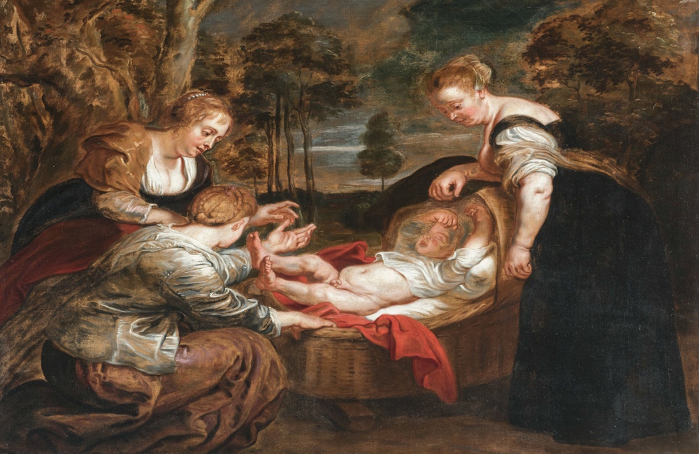 Women around the Moses basket