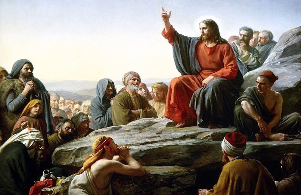 Jesus teaching on the mountain