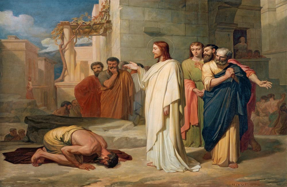 Leper worship Jesus