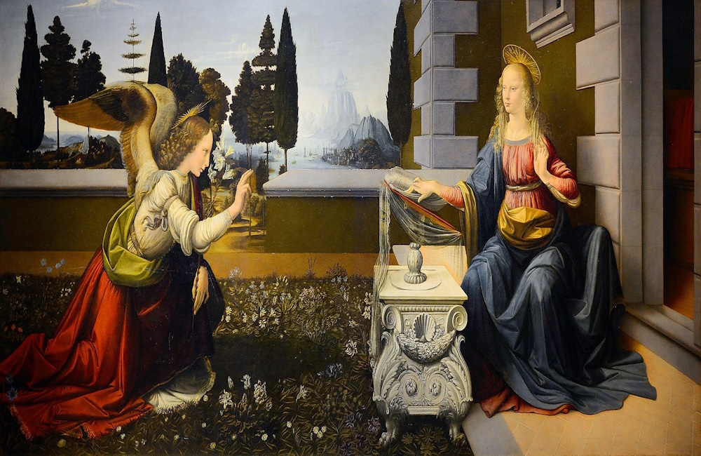 Mary mother of Jesus and the angel Gabriel