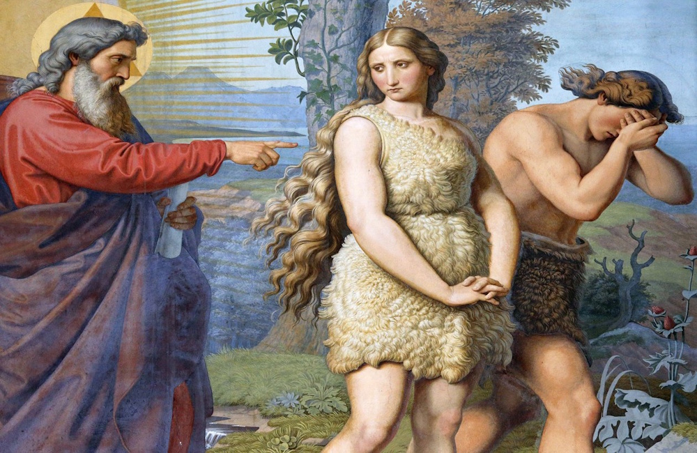 God, Adam, Eve, expelled from paradise